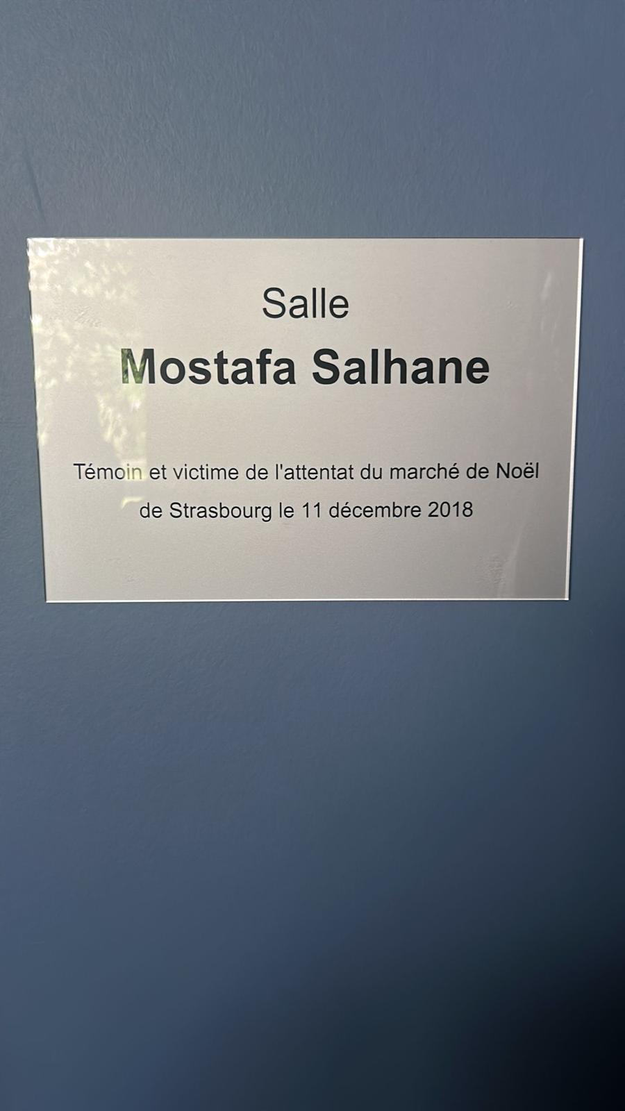 image d'une plaque portant le nom de Mostafa Salhane